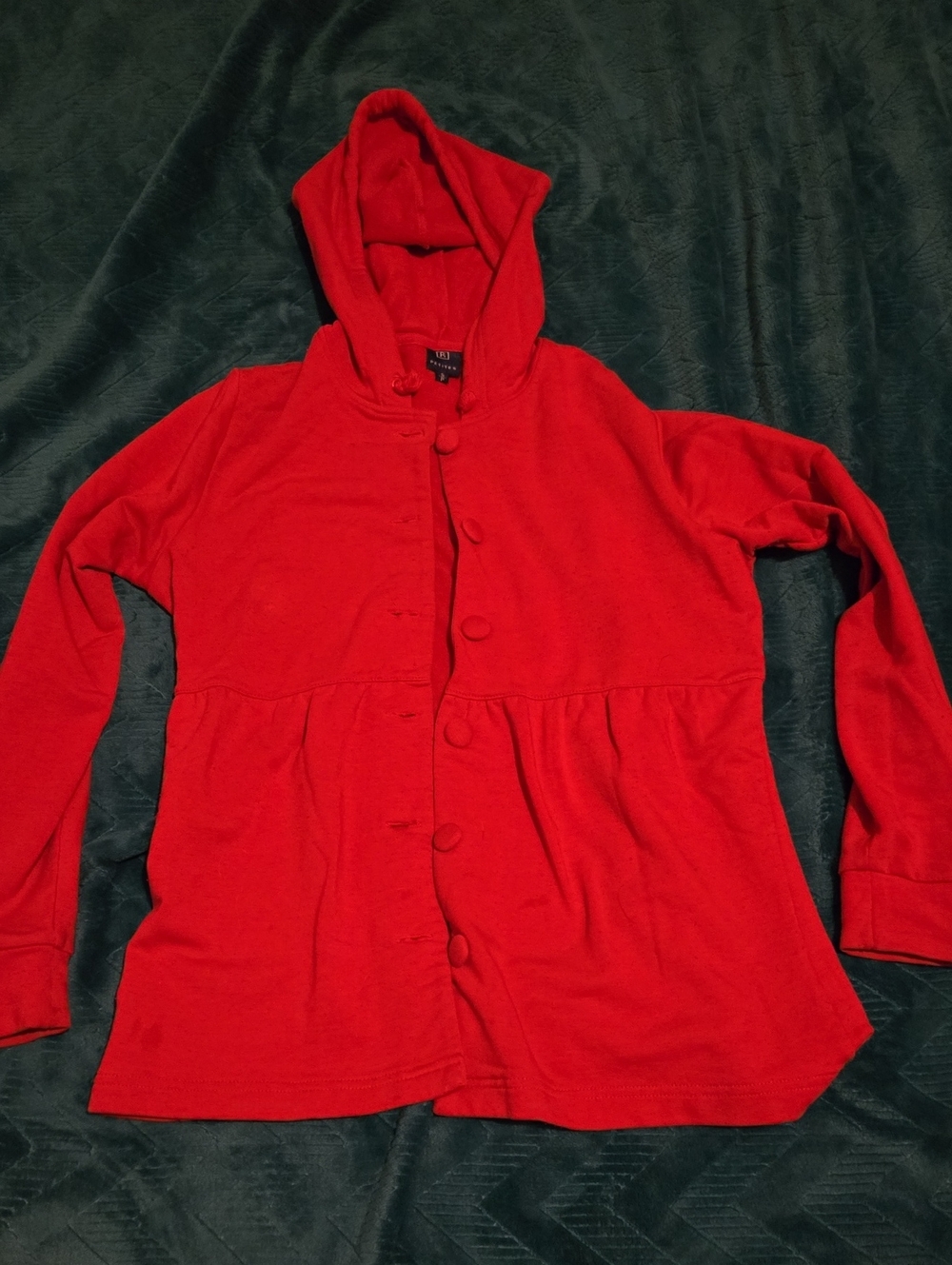 5/$20 Red Hooded Button-Front Womans Jacket